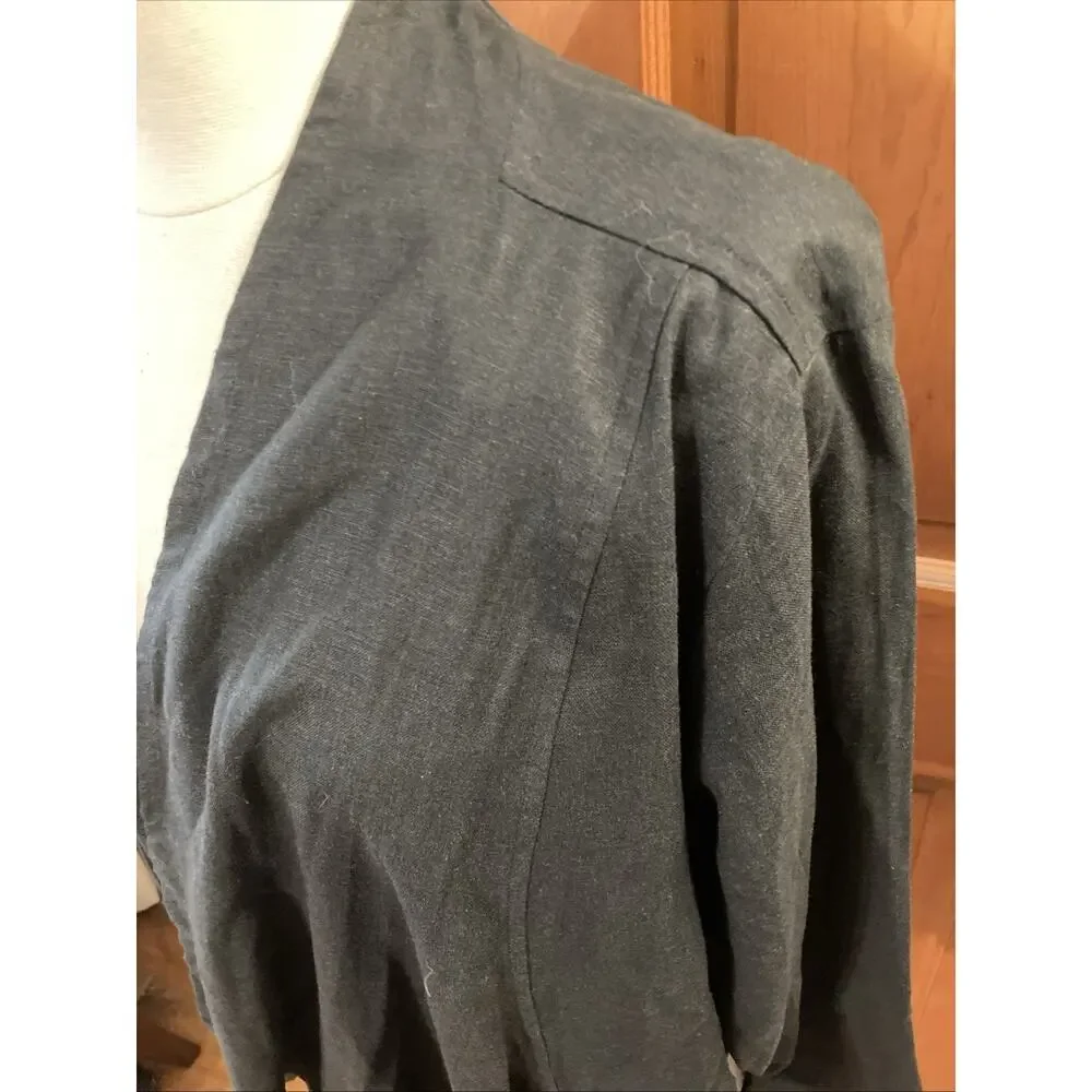 Soft Surroundings Women's Alicante Linen Blend Topper Sz L New Black cardigan 89